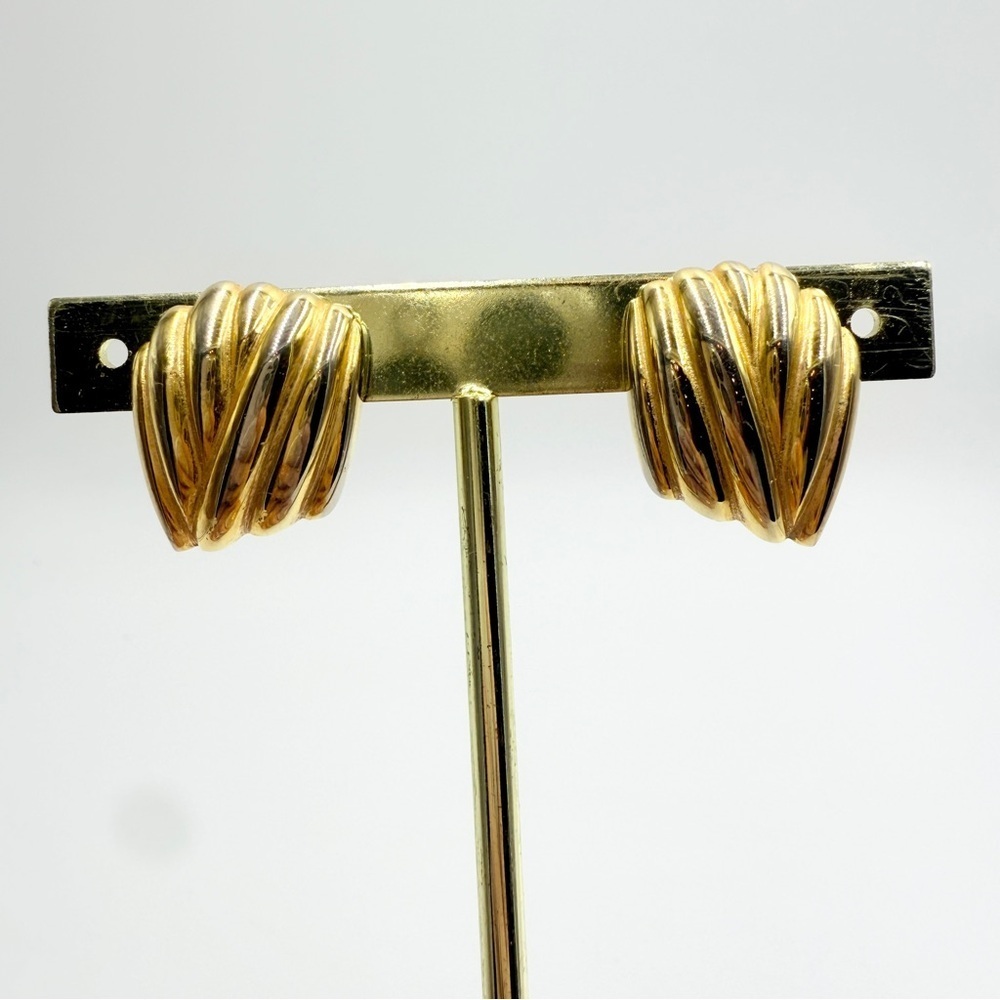Elegant Gold-Plated Swirl Earrings